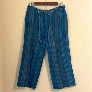 Sundance Capri Pants Size SX in Blue Striped